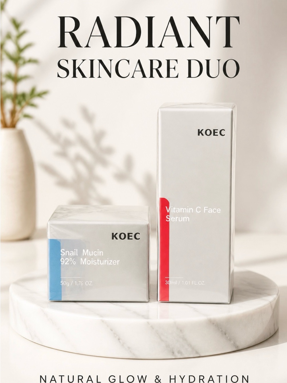 Radiant Skincare Duo - White with Blue & Red Accents moisturizer NWT